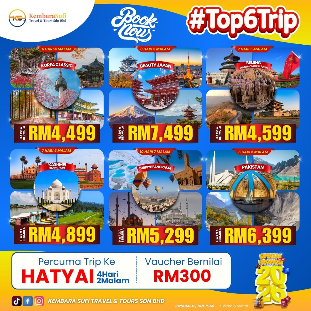 Top 6 Pakej Percutian tahun 2026